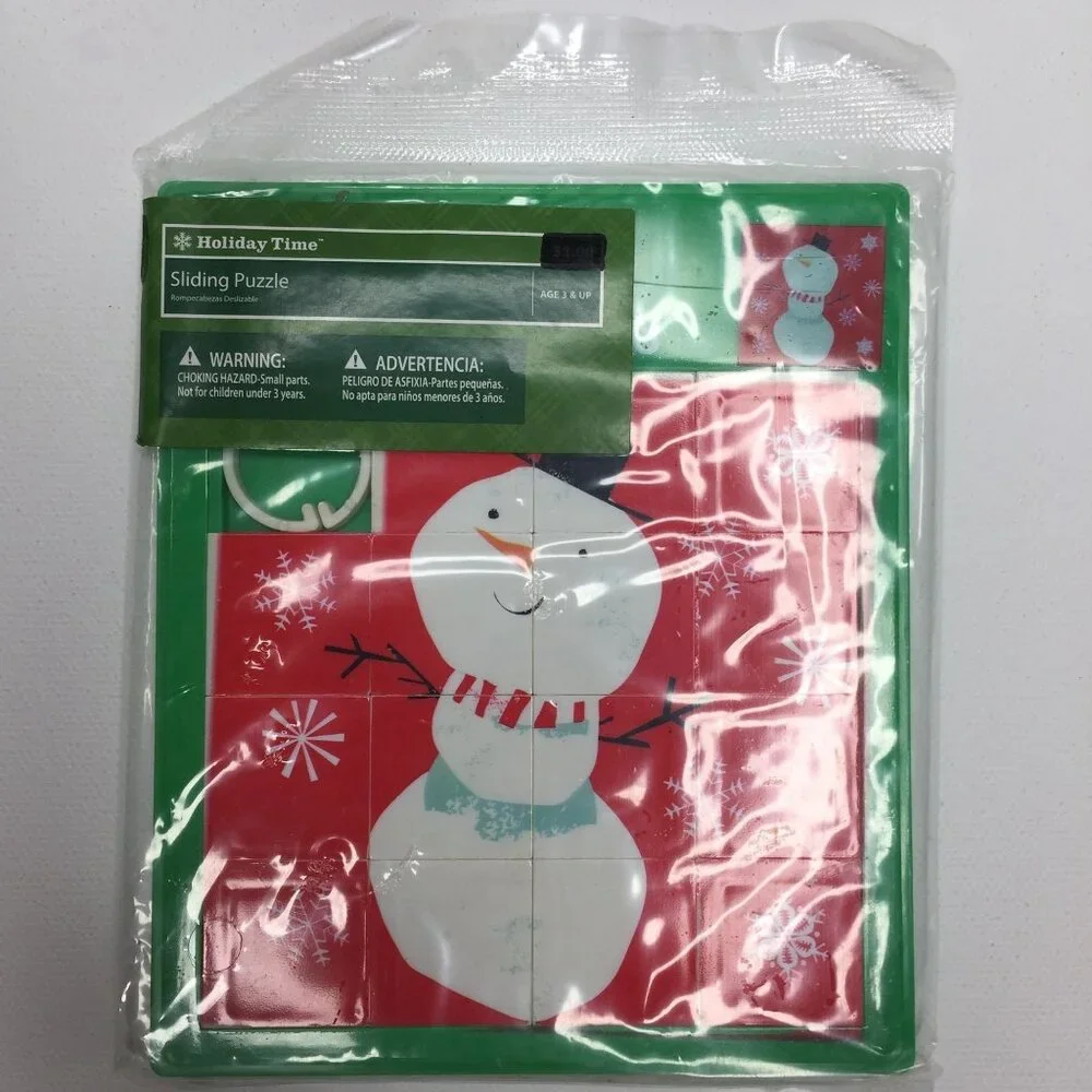 Holiday Time Christmas Party Goodie Bag Pen Sliding Puzzle Cards Tic Tac Toe